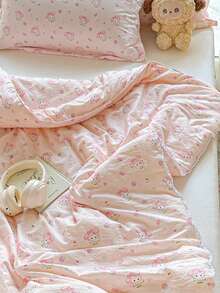 1pc Cartoon Blanket, Suitable For Dormitory Top/Bottom Bunk, All Season Washable Velvety Printed Blanket With Hollow Lace Edge, Nordic Style, Suitable For Nursery, Playroom, Children Bedroom, Daycare Center Use - Chuangyou-blanket - View 9