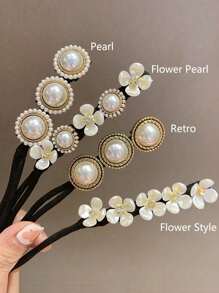 2/1pc Elegant Pearl Hair Curler, Pearl Decorated Hair Tie - Chic Bracelets And, Suitable For Teenagers And Adults, Fashionable Faux Pearl, Suitable For Women And Girls, Create Fluffy Buns, The Number Of Pearls Is Not Fixed (1 Piece Minimum) Hair Ties Ponytail Holders Hair Elastics Hair Rubber Bands Scrunchies Hair Rope Elastic Hair Tie, Hair Bobbles ,Head Piece