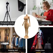 JESSMAMA Fashionable 65"BBL Curvy Brazilian Mannequin With Rotating Arms And Detachable Plastic Base Perfect For Displaying Retail Clothing(BP02P) - Tan - View 7