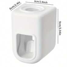 1pc Automatic Toothpaste Squeezer Wall Mount Non-Drilling Toothpaste Dispenser For Bathroom, Minimalist Style Bathroom Storage Storage