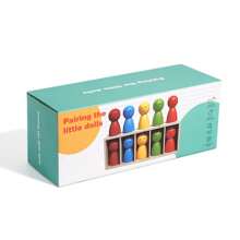 Juguete educativo Montessori de rompecabezas de apilamiento y clasificación de colores de madera para el reconocimiento de colores para niños pequeños