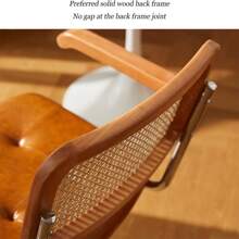 Chaise de bureau en rotin, style nordique, simple, pivotante, avec accoudoirs, idéale pour la chambre à coucher ou le jeu