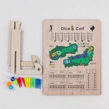 Joc de societate cu zaruri de golf din lemn, sistem de notare creativ, accesoriu pentru serile de jocuri, ideal pentru jocuri distractive de golf pe masă, potrivit pentru activități de petrecere, întâlniri de familie și evenimente