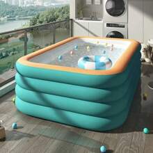 4-Ring Extra Large Inflatable Swimming Pool, Durable PVC Family Backyard Outdoor Pool (Shipping By Sea). Recommended To Have A Clean Ground Surface, And If The Ground Is Uneven, Please Lay A Carpet.