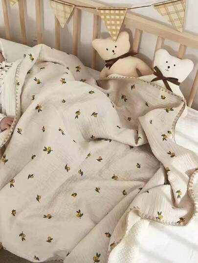 4 Layers Muslin Baby Swaddle Blanket, Soft & Breathable Large Wrap For Newborns