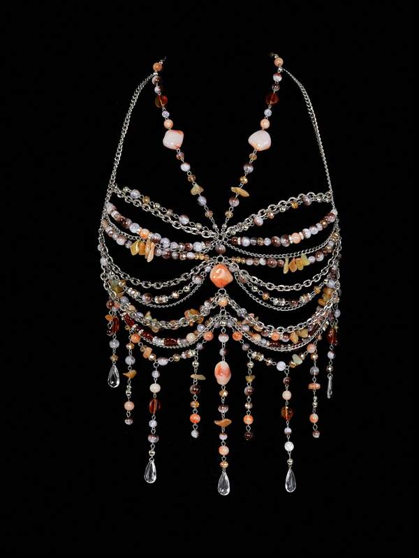 Accesorio de blusa decorativa con joyas acrílicas hechas a mano de moda