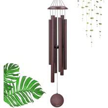 Outside - 38'' Deep Tone Wind Chimes, Outdoor Memorial Sympathy Gift, Garden Patio Yard Home Decor Black - 48" Bronze - View 1