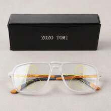 多焦点渐进式老花镜，超宽视角，近视和远视均清晰，超轻镜框设计，经典男女通用外观 - 白色 - 查看 19