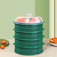 New Hollow Vegetable Cover, Multilayer Food Strainer Basket, Rice/Food Cover, Tabletop Cover, Dust Cover, Anti-Fly Leftover Food Storage Container - Multicolor - View 8