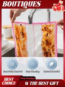 10pcs Thickened Dishcloth For Dry And Wet Cleaning; Kitchen Cleaning Rag; Dish Towel.