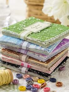 44pcs/Book Vintage Mixed Material Paper Fabric Mesh Lightweight Paper Korean Ditsy Floral Theme Diary Scrapbooking Decorative Background Paper - Multicolor - View 4