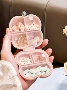 1pc Floral Portable Pill Box, Weekly Medication Organizer, Compact 7-Day Pill Case