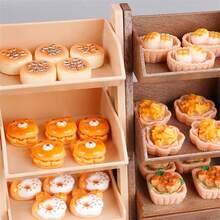 1 pieza Repisa decorativa de miniatura para casa de muñecas con flores y postres dulces, accesorio creativo para el hogar, modelo de escena simulada - Multicolor - Ver 10