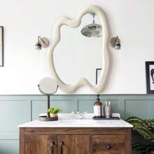 Asymmetrical Mirror Irregular Wall Mirror Modern Wood Frame Mirror Decorative Wall Mirror Suitable For Bedroom Living Room Bathroom Entrance