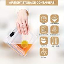 Set di 20 contenitori per alimenti, contenitori in plastica sigillati (10 contenitori + 10 coperchi) contenitori per alimenti con coperchio, set di contenitori per la cucina, piccoli contenitori per congelatore, barattoli per la conservazione, dispenser per alimenti, contenitori per la conservazione, adatti al microonde, alla lavastoviglie e al congelatore, 24 adesivi, pennarelli , Cucchiai, Rosa , 1,6 l