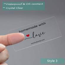 32-1000 piezas Etiquetas adhesivas transparentes personalizadas a prueba de agua con formas redondas, rectangulares, cuadradas y especiales, actividades artísticas para niños - Pegatinas transparentes personalizadas - Ver 68