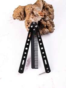 蝴蝶折叠刀梳，男女通用，小巧便携，精致优雅，握感舒适，耐用，边缘光滑，适合户外活动、运动、日常使用、礼物、玩具、送给朋友 - 彩色 - 查看 10