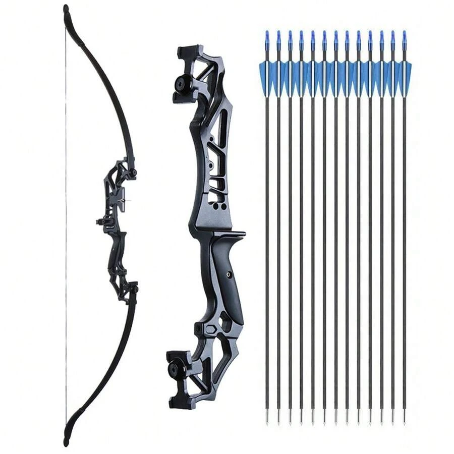 US Archery 54" Takedown Recurve Bow & Arrows For Adult Beginner Hunting & Target - Cung 40lbs + 12X Mũi tên mục tiêu - Xem 1
