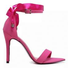 Sandalia Salto Alto Bico Folha Detalhe Cetim Sandália de Luxo Social Clássica Fina Sapato de Luxo