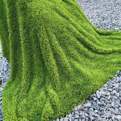 1pc Artificial Moss, Realistic Moss Made Of Soft Fabric, Breathable, Polyester Faux Green Plant, Flower Arrangement Craft Tool, Outdoor Landscaping Moss Mat, Home Decor, Exhibition Backdrop Decor, Micro-Landscape
