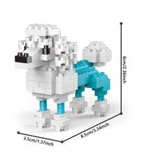 Bloques de construcción con partículas de tamaño micro de la serie de mascotas perro, un juguete que ejercita los dedos y la capacidad de pensamiento, apropiado para principiantes en bloques de construcción como regalo, 1 pieza