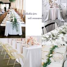 6/10/20 Pack White Table Cloth Rectangle 60x102 Inch Rectangular Table Cloths For 6 Foot Rectangle Tables, Wrinkle Resistant Polyester Fabric Tablecloth Washable Table Covers For Wedding Party (White/Black) - trắng - Xem 8