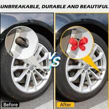 4pcs Resin Butterfly Valve Caps, Fashion Butterfly Valve Stem Caps, New Style Car Tire Valve Caps