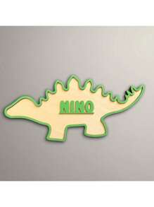 1pc Customizable Children's Dinosaur Theme Nameplate Decor - Personalized Name Signage, Dinosaur Bedroom Plaque, Kids Room Creative Decoration, Dinosaur Lover Gift, Birthday Party Decor, Children's Room Wall Decoration. Customize Your Son's Bedroom With Our Dinosaur Nameplate.