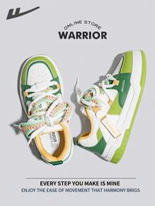 Warrior Women's Shoes Spring And SummerLightweight Comfortable Breathable Modest Style Casual Yet Sleek Sneakers Applicable Throughout The Year Wear-Resisting All-Day Wear Training Sneakers Running Shoes - White/Green - View 3