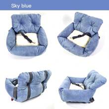 Asiento de coche y cama de viaje para perros pequeños y gatos HazoWill, asiento elevador con base antideslizante y correas ajustables, ligero, plegable, diseño de uso múltiple, elegante, acogedor para viajes por carretera y el hogar