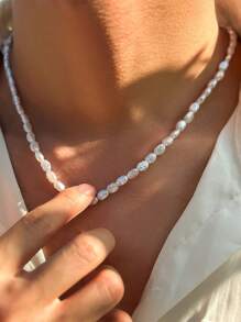 1 Stück modischer barocker asymmetrischer Perlenkette, für Herren