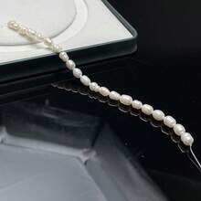 1string 18cm Natural Freshwater Pearl Rice Loose Beads Charms For DIY Women Men Necklace Bracelets Jewelry Making Accessories