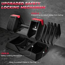 Juego de mancuernas ajustables para hombres y mujeres: 2 mancuernas de 16 kg (31 kg en total) para gimnasio en casa, entrenamiento físico y fitness. - Negro - Ver 4