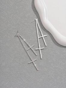 一对欧美风十字流苏耳环，新款中国风流苏高端耳环 - Y0200 - 查看 4