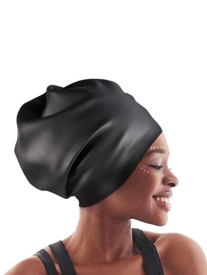 Extra Large Swim Cap For Braids And Dreadlocks Extensions Weaves Long Hair, Waterproof Silicone Cover Ear Bath Pool Shower Swimming Cap For Adult Youth To Keep Hair Dry, Easy To Put On And Off, Beach Essentials, Beach Accessories, Pool Float
