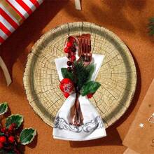 40pcs Wood Grain Pattern Disposable Plates, Thick Waterproof Disposable Plates With Wood Texture, Suitable For Theme Parties, Birthdays, Outdoor Gatherings, Family Meals, Daily Use