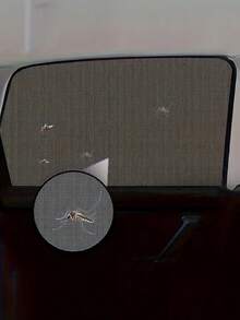 2/4 piezas Red mosquitera y parasol para la parte trasera del coche del bebé, cortinas de malla para las ventanas laterales, visera de coche - Negro - Ver 10