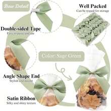 50 件自粘式蝴蝶结带双面胶带 - 多种颜色的优雅礼品包装、工艺品、圣诞节、生日、婚礼装饰 - 耐用塑料材质、无残留、易于使用、工艺项目用品 | 经典蝴蝶结设计 | 光滑质地，适合工艺品 - 彩色 - 查看 9