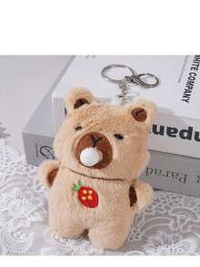 1 件缓解压力的泡泡毛绒卡通豚鼠钥匙扣包包吊坠娃娃，实际商品颜色可能与图片不同