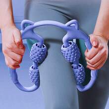 1pc Muscle Relaxation 4-Wheel Ring Leg Massager - Blue - View 5