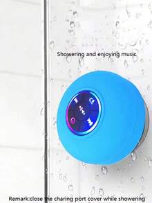 Altavoz inalámbrico para ducha a prueba de agua con Bluetooth 5.0, altavoz inalámbrico para baño a prueba de agua, carcasa impermeable, iluminación RGB con luces de ambiente de arcoíris, alta calidad de sonido, micrófono para responder llamadas, larga duración de la batería (400mAh), respuesta al ritmo, gran ventosa para montaje en pared, soporte dual para teléfono, compacto y portátil, textura amigable con la piel