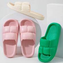 EVA Material Summer Slides, Women Anti-Slip House Bathroom Slippers, Soft Bottom Couple Flip Flops - HB-black - View 4