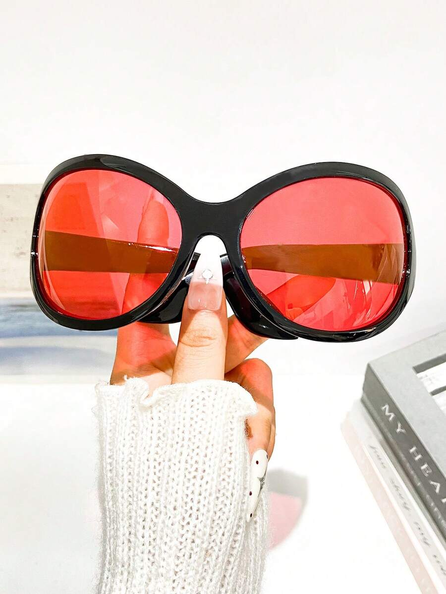 新款 Y2K 未来感大框拱形时尚夸张潮流时尚女士眼镜，适合日常佩戴万圣节时尚基础款秋冬女装商务休闲礼品 Y2k