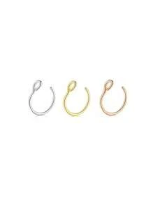 1 pieza/Set de 3 piezas Aros falsos para la nariz Joyería de perforación falsa de 8 mm Aros falsos para aro de labio, septum y nariz Nuevo conjunto de aros falsos para labios para mujeres y hombres