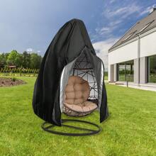 1pc Patio Egg Chair Cover, Outdoor Furniture Egg Swing Hammock Lounge Chair Cover, Heavy-Duty Hammock Swing Chair Cover, Waterproof, UV-Resistant, Dustproof (Black)