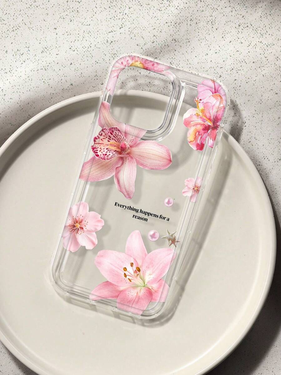 Etui na telefon z nadrukiem w kwiaty hibiskusa, kompatybilne z Apple i Galaxy