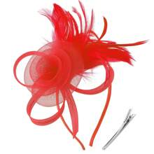 1 Pc Fascinator Hats Feather Flower Hair Clip Wedding Tea Party Kentucky Derby Headband For Girls And Women Fascinator Hat Halloween