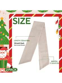 1件/2件装波西米亚风花环腰带，适用于前门——粗麻布乡村风腰带，可用于农舍风格的窗户或墙壁，空白素色腰带，可用于DIY刺绣字母图案，装饰庭院、门廊、家居，是圣诞节装饰、家居圣诞礼物和圣诞装饰品的理想之选。