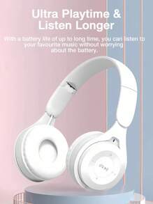 Wireless Over-Ear Headphones,With Microphone, HiFi Stereo Foldable Lightweight Headset, Volume Control Stereo 3.5mm Wire Headset For Deep Bass For Home Office Cellphone PC Ect.Christmas/Gifts/