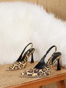 Stylish Women's Pointed-Toe Leopard Stiletto Heels, 9cm Party Shoes. Bold & Elegant For Nightlife Glamour. - Brown - View 5